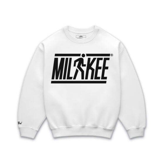 White | Black Crewneck Sweatshirt